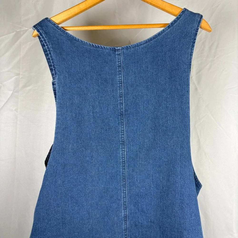 Agnes Orinda Denim Overall‎ Pinafore Bib Jumper Dress Plus Size 3X Blue Pocket